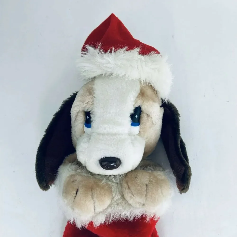BJ Toy Co Dog Christmas Stocking 3D Plush VTG